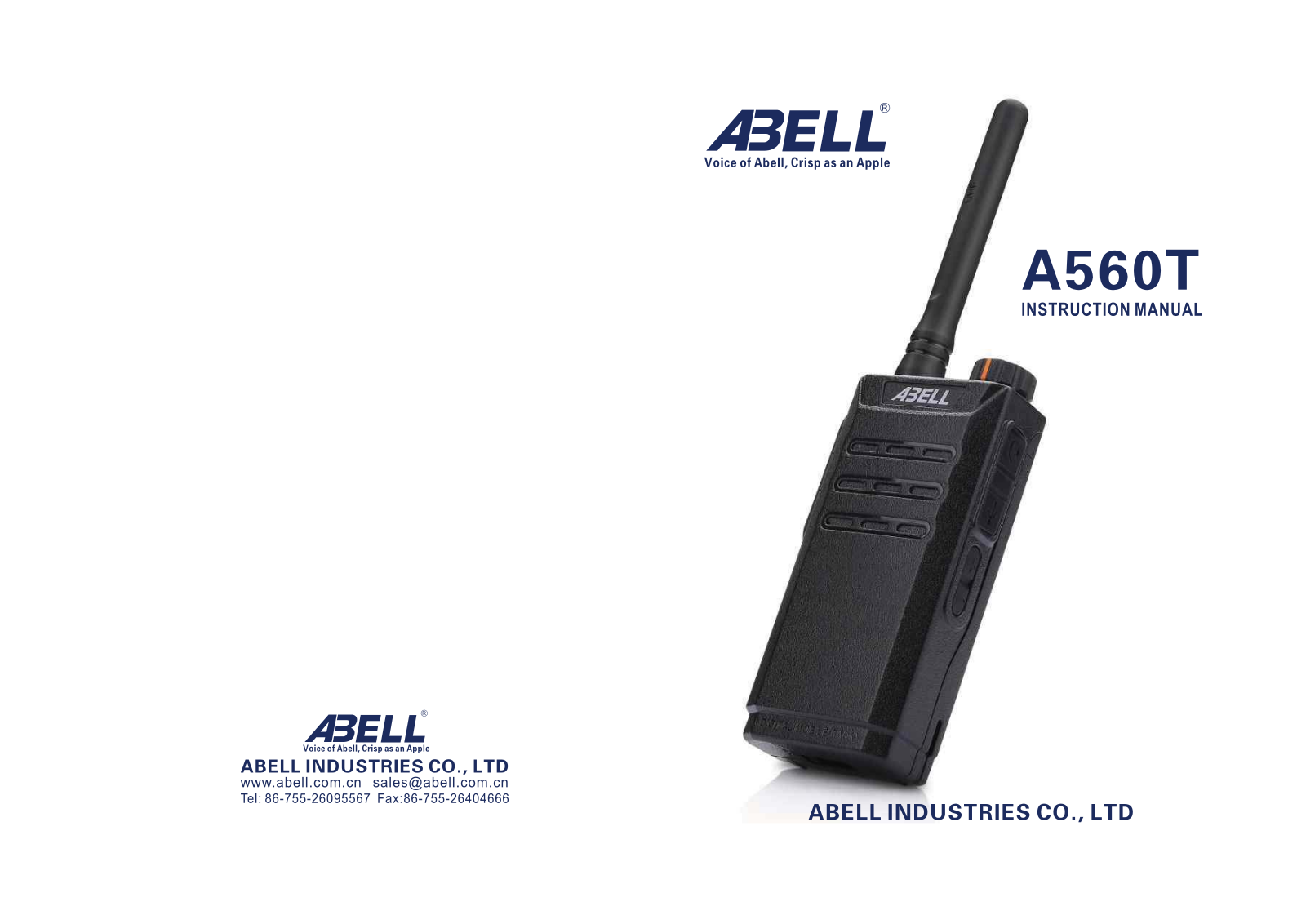 ABELL A560T User Manual