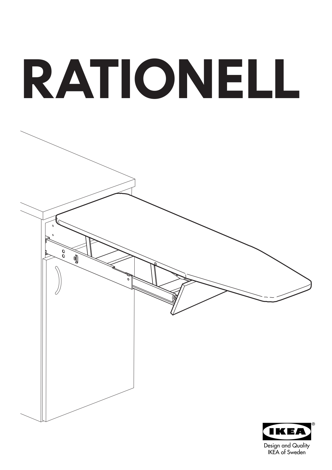 IKEA RATIONELL PULL OUT IRONING BOARD Assembly Instruction