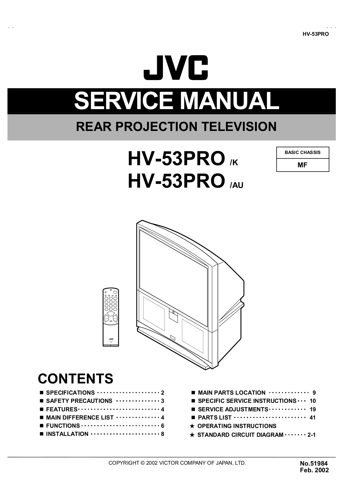 JVC HV-53PRO/AU, HV-53PRO/K Service Manual