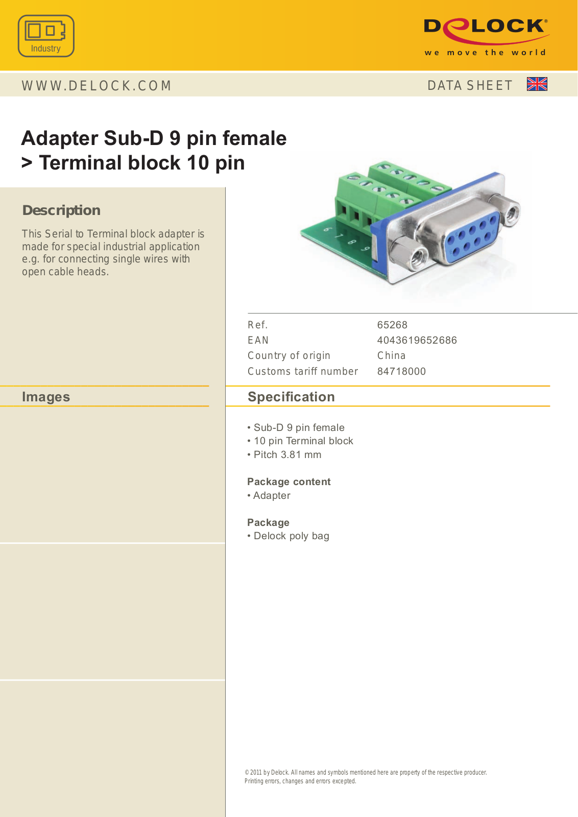 DeLOCK 65268 User Manual