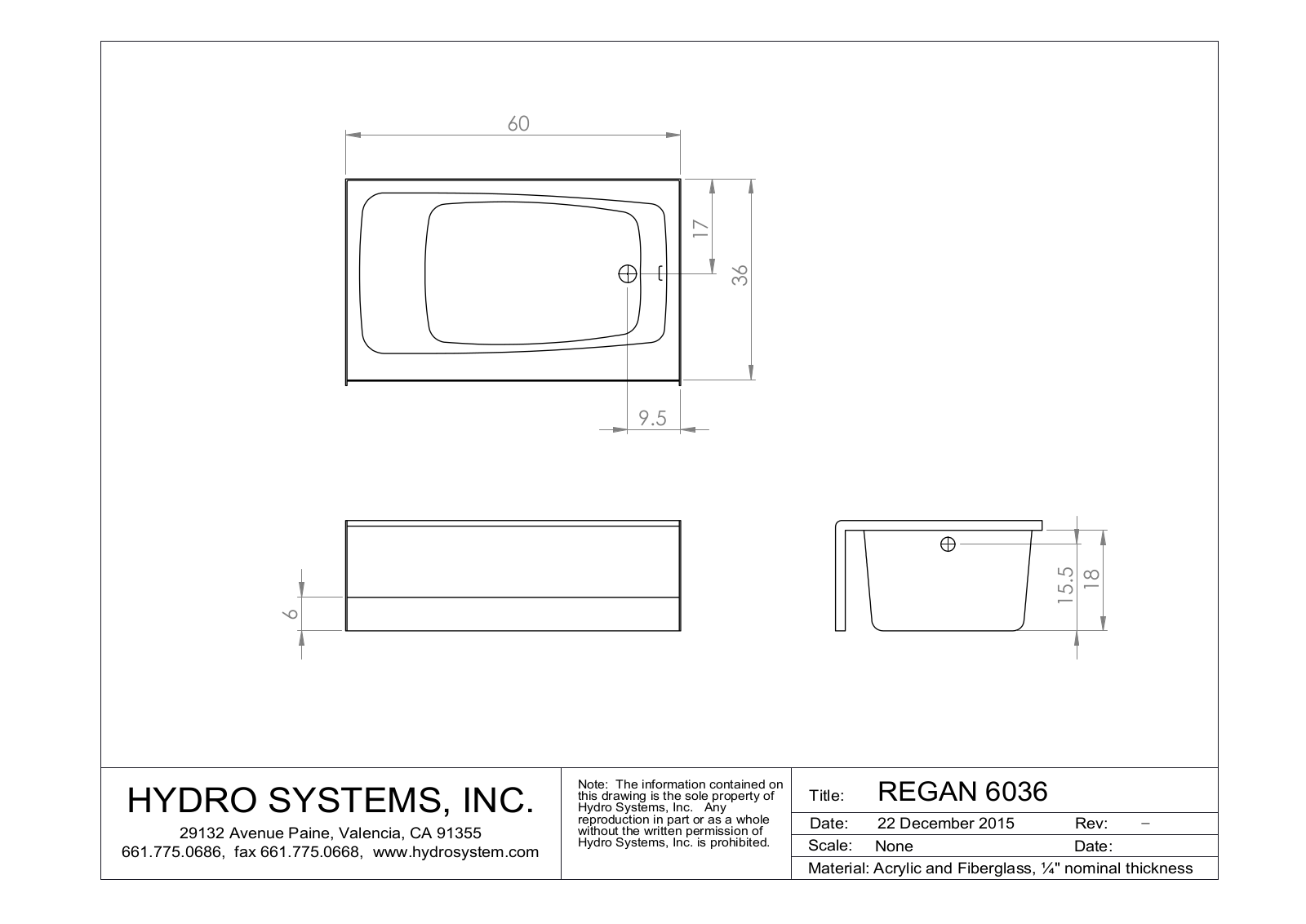 Hydro Systems Regan 6036 Shematics