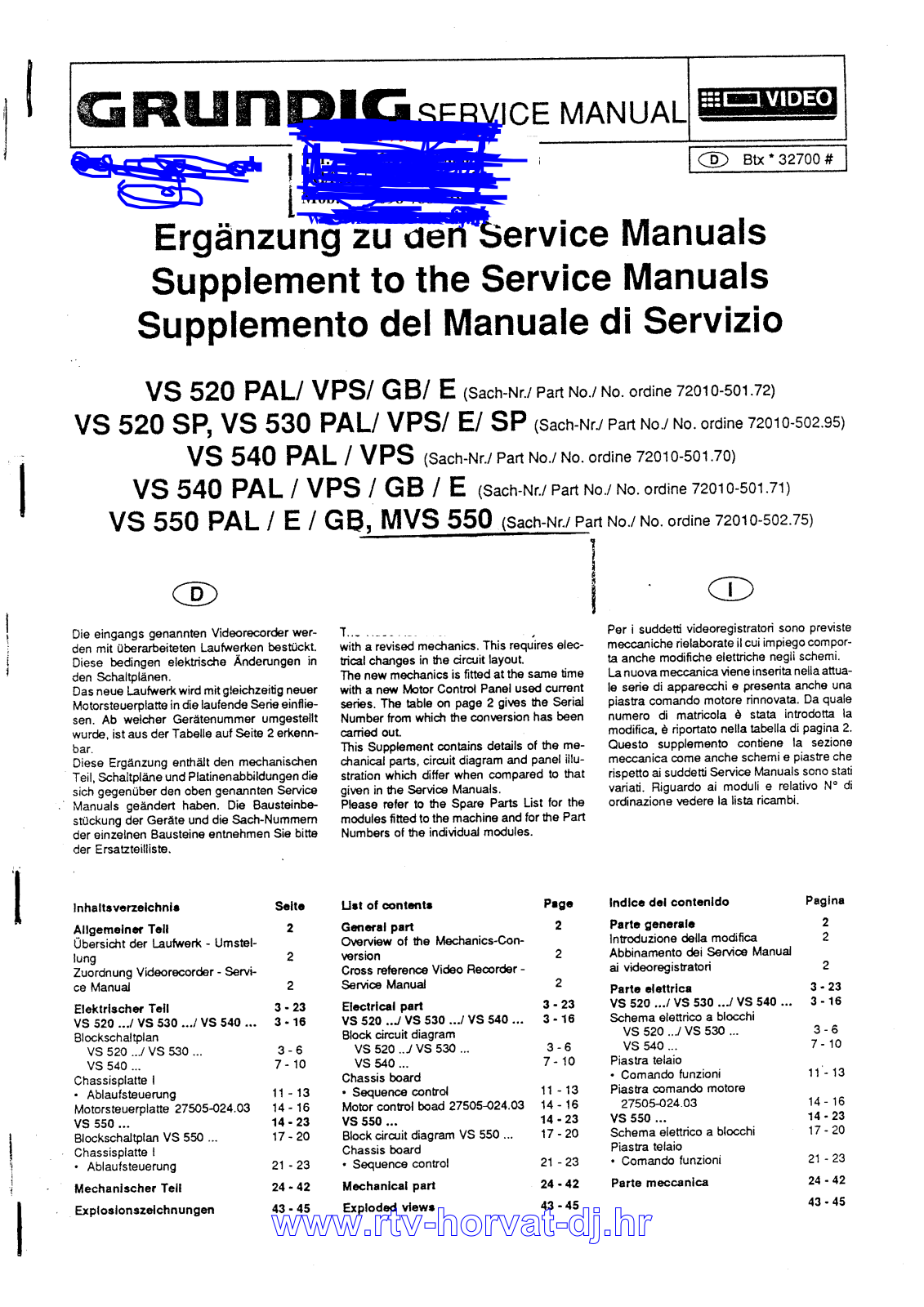 GRUNDIG VCP-181 Service Manual