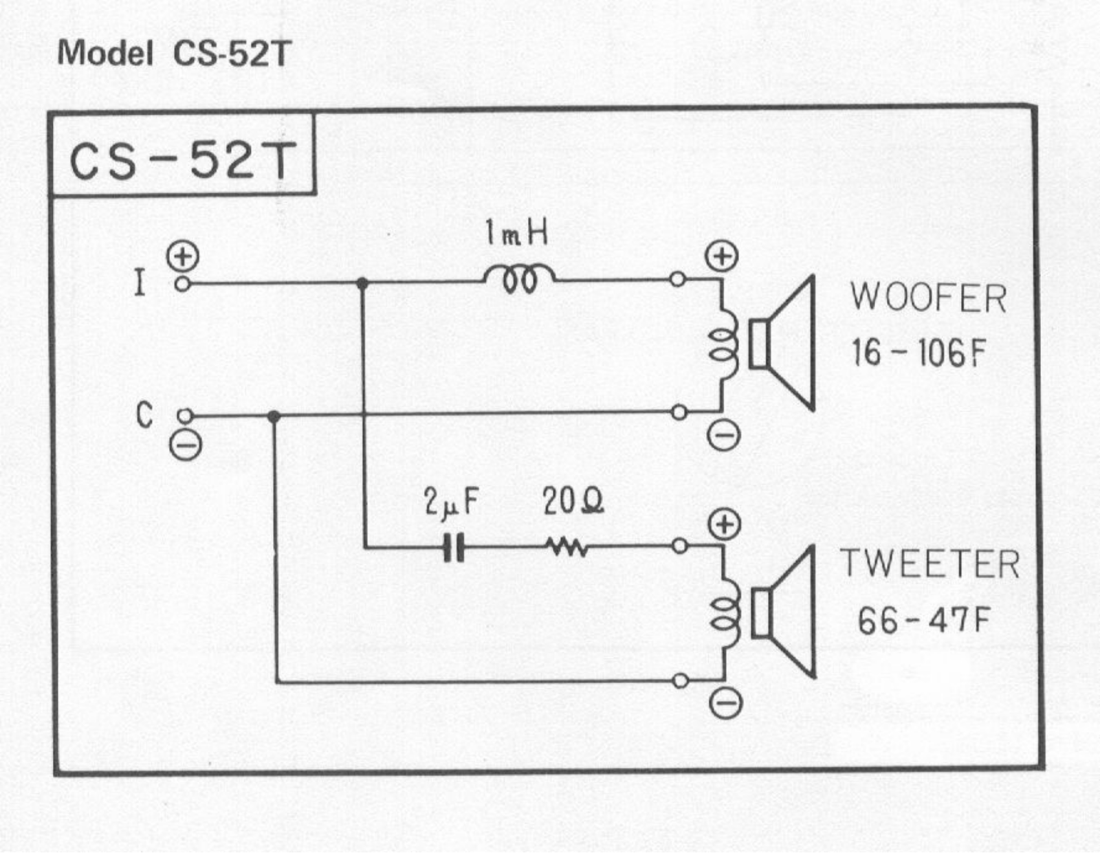 Pioneer CS-52-T Schematic