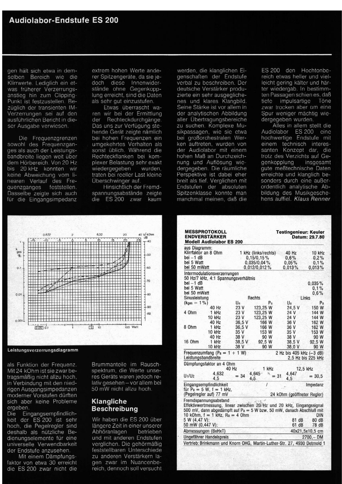 Audiolabor ES-220 Brochure