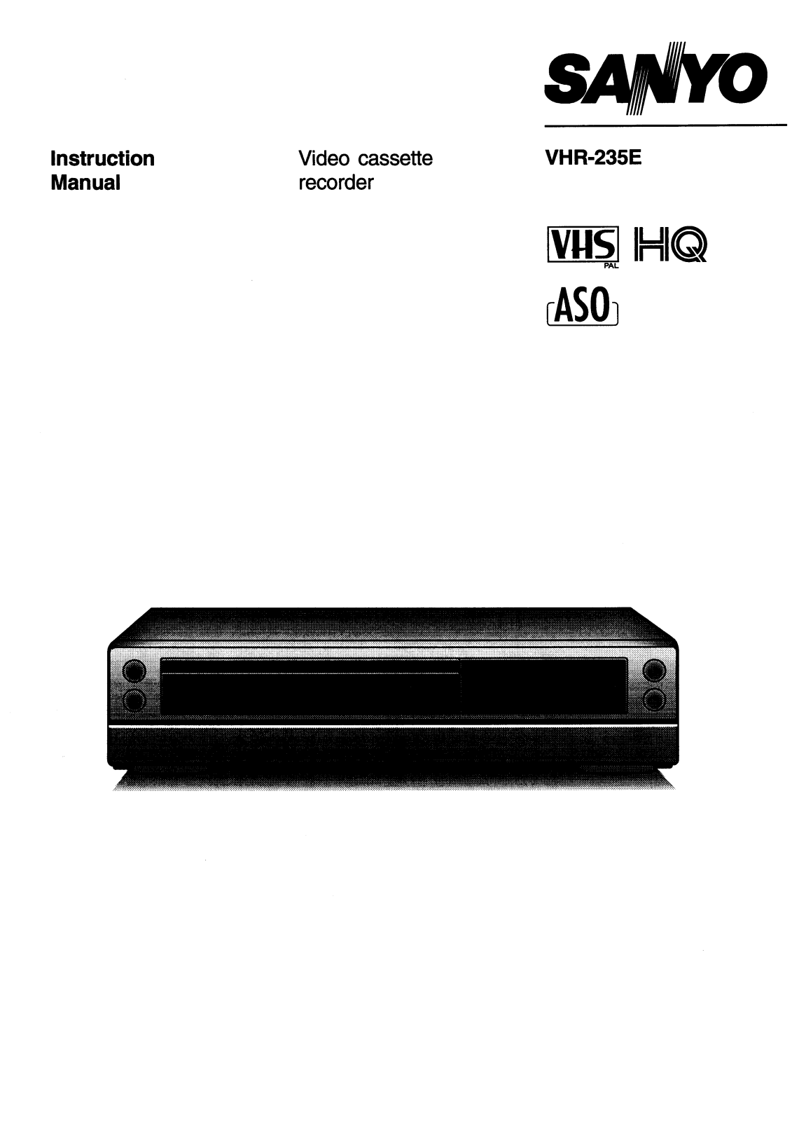 Sanyo VHR-235E Instruction Manual