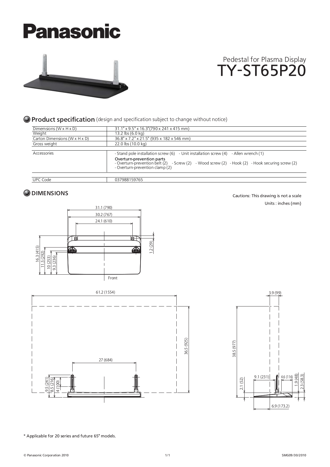 Panasonic TYST65P20 User Manual