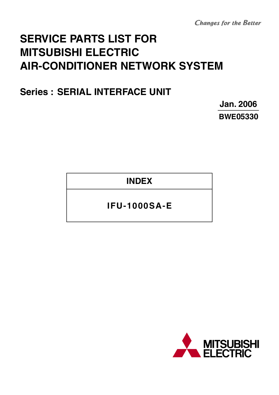 Mitsubishi IFU-1000SA-E PARTS LIST