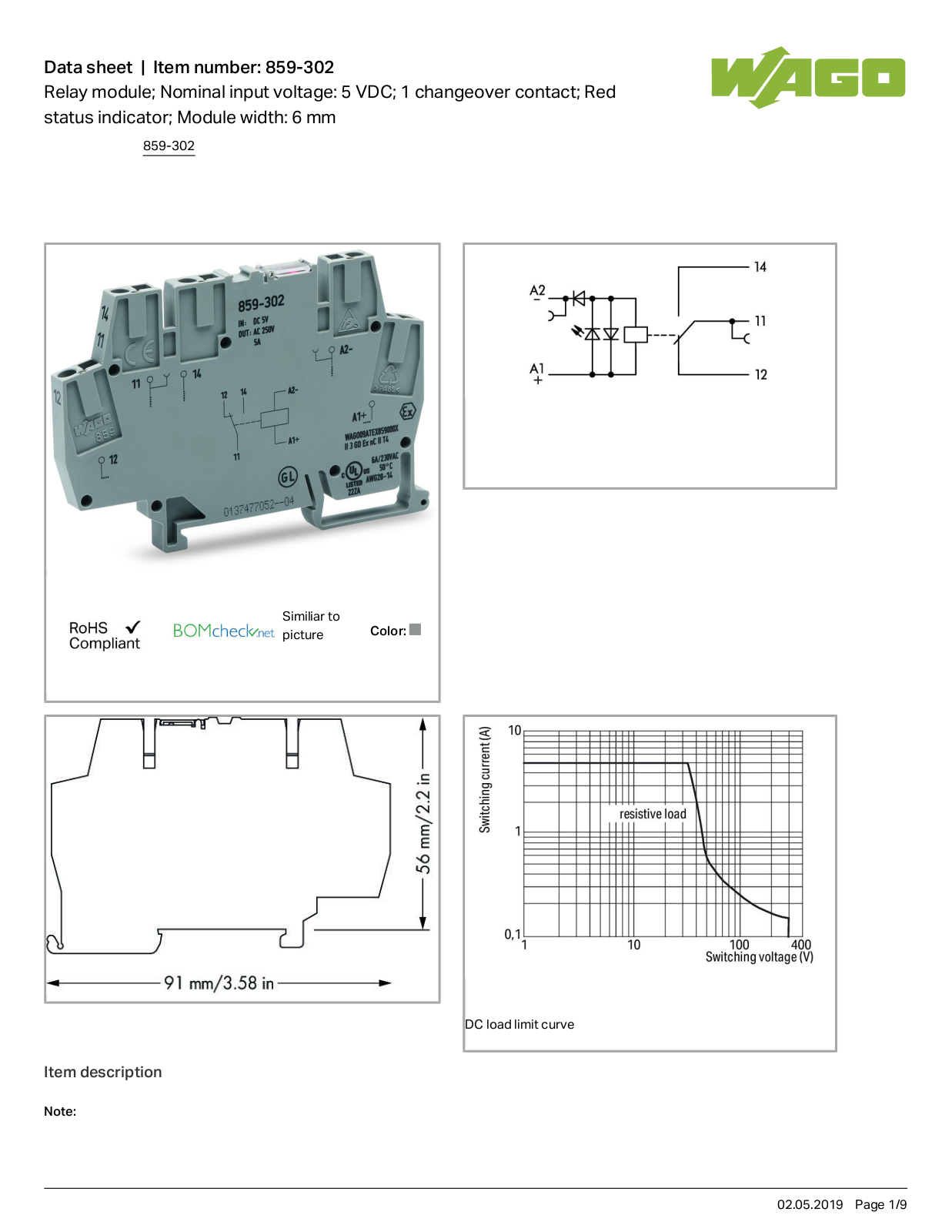 Wago 859-302 Data Sheet