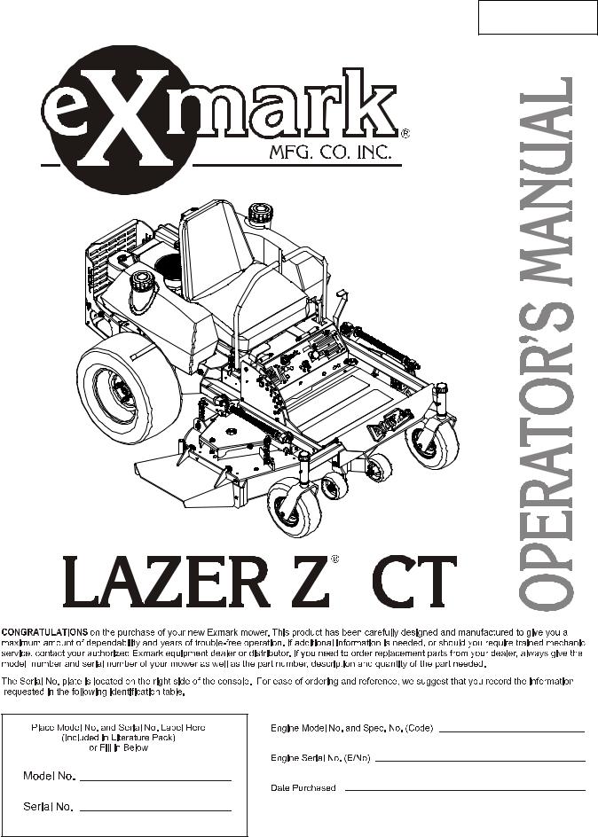 Exmark Lazer Z CT User Manual