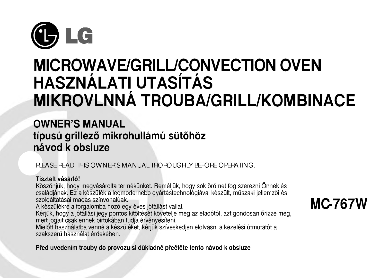 Lg MC-767W User Manual