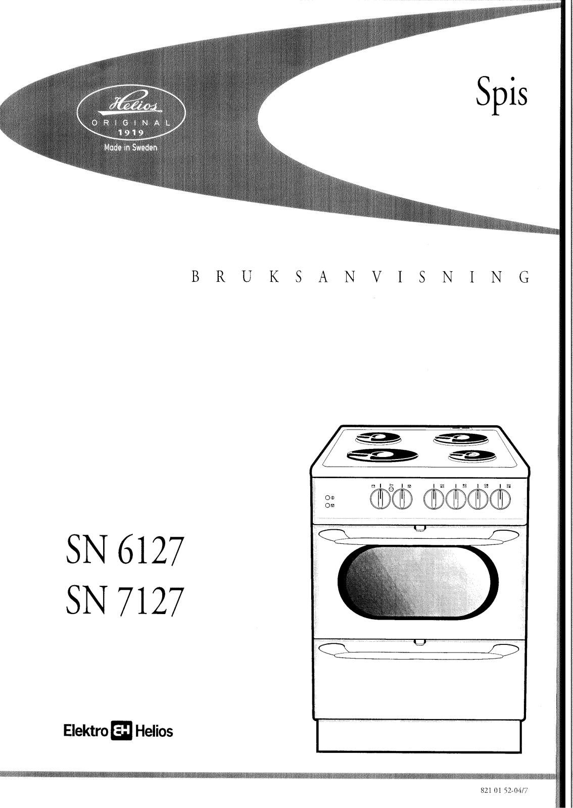 Elektro helios SN6127, SN7127 User Manual