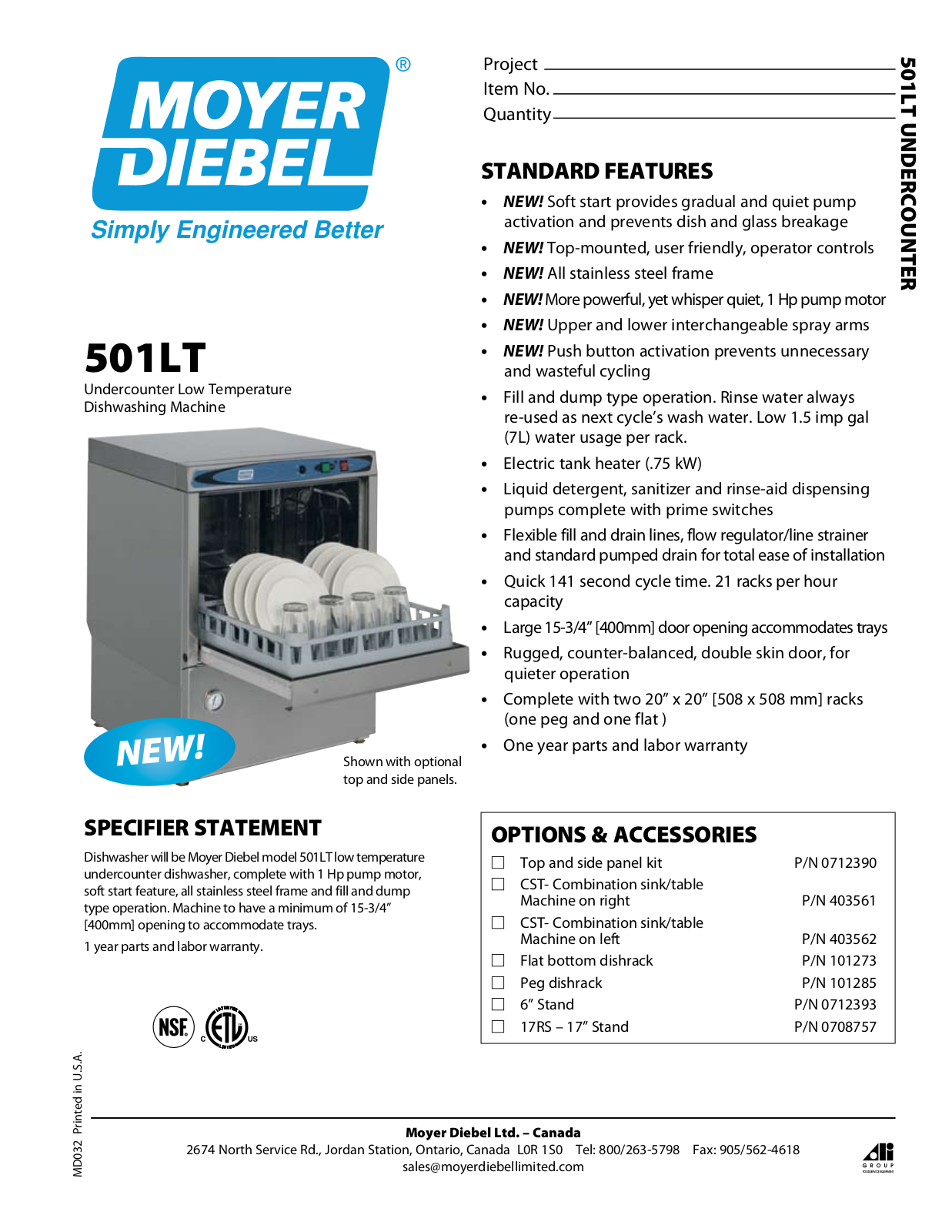 Moyer Diebel 501LT User Manual