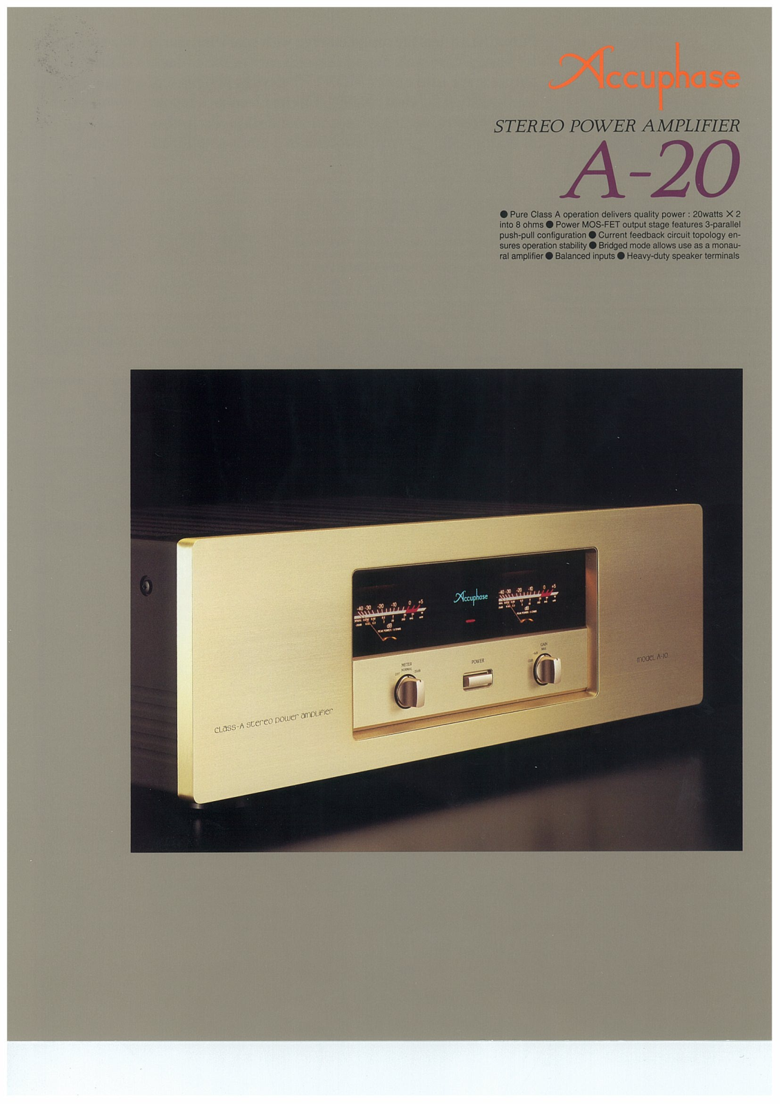 Accuphase A-20 Brochure