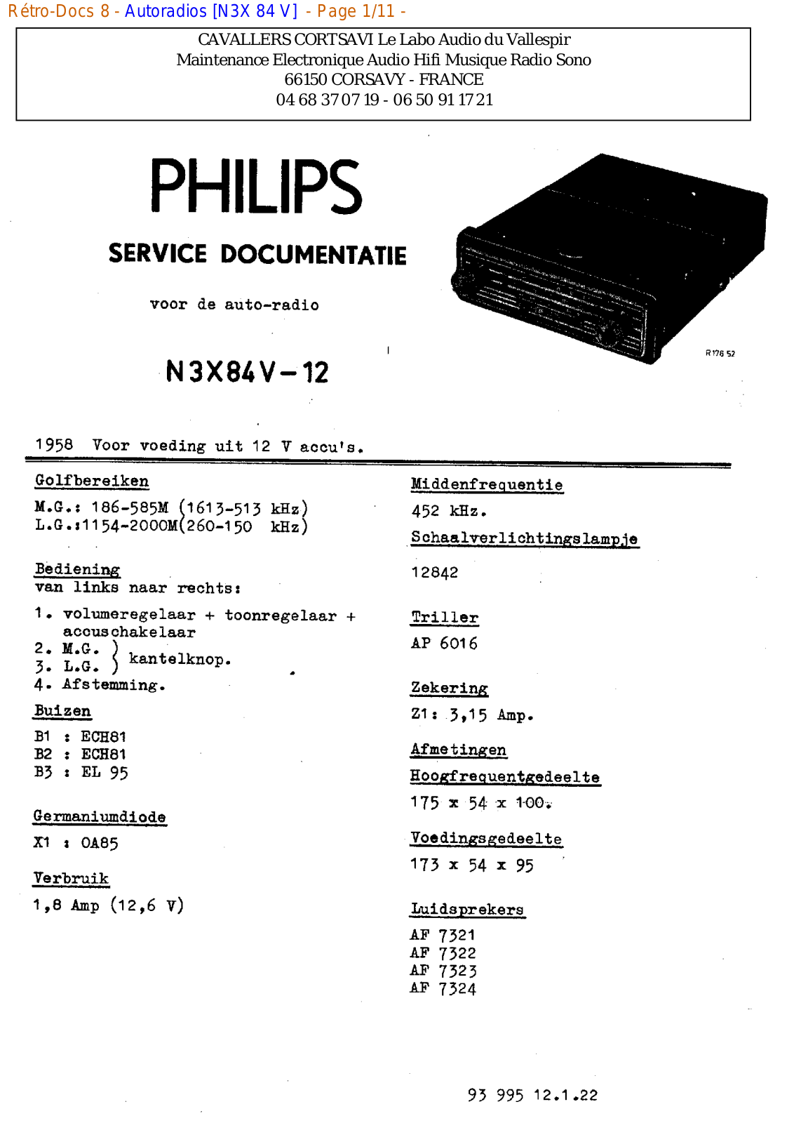Philips n3x 84 v Datasheet - ManualMachine.com