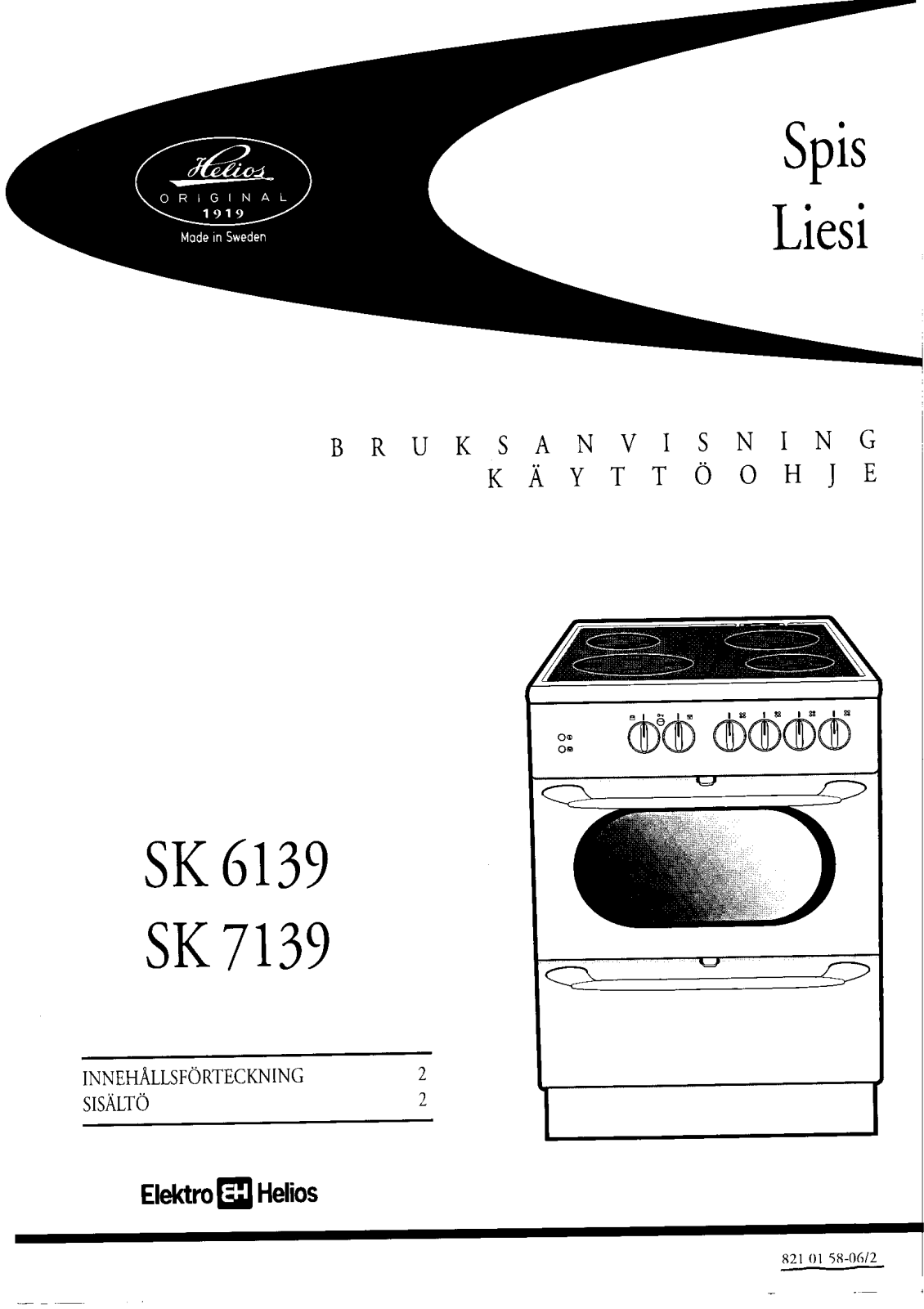 Elektro helios SK6139, SK7139 User Manual