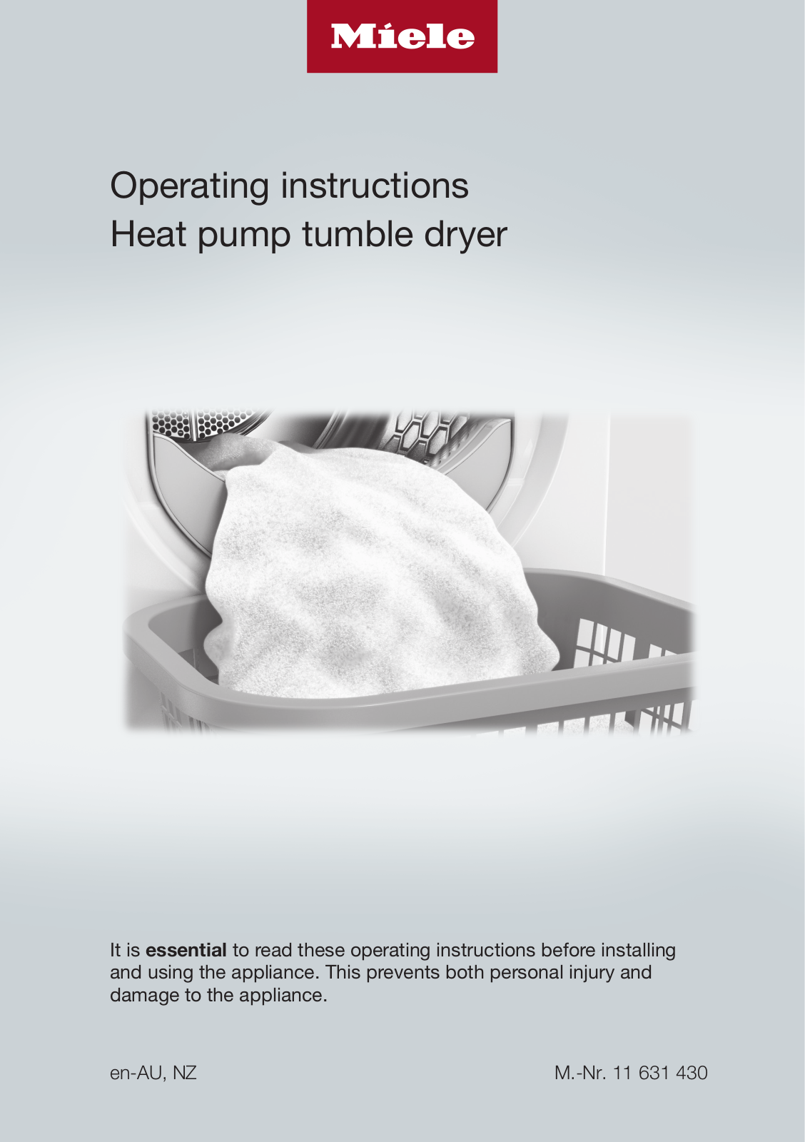 Miele TWD 660 WP Operating instructions