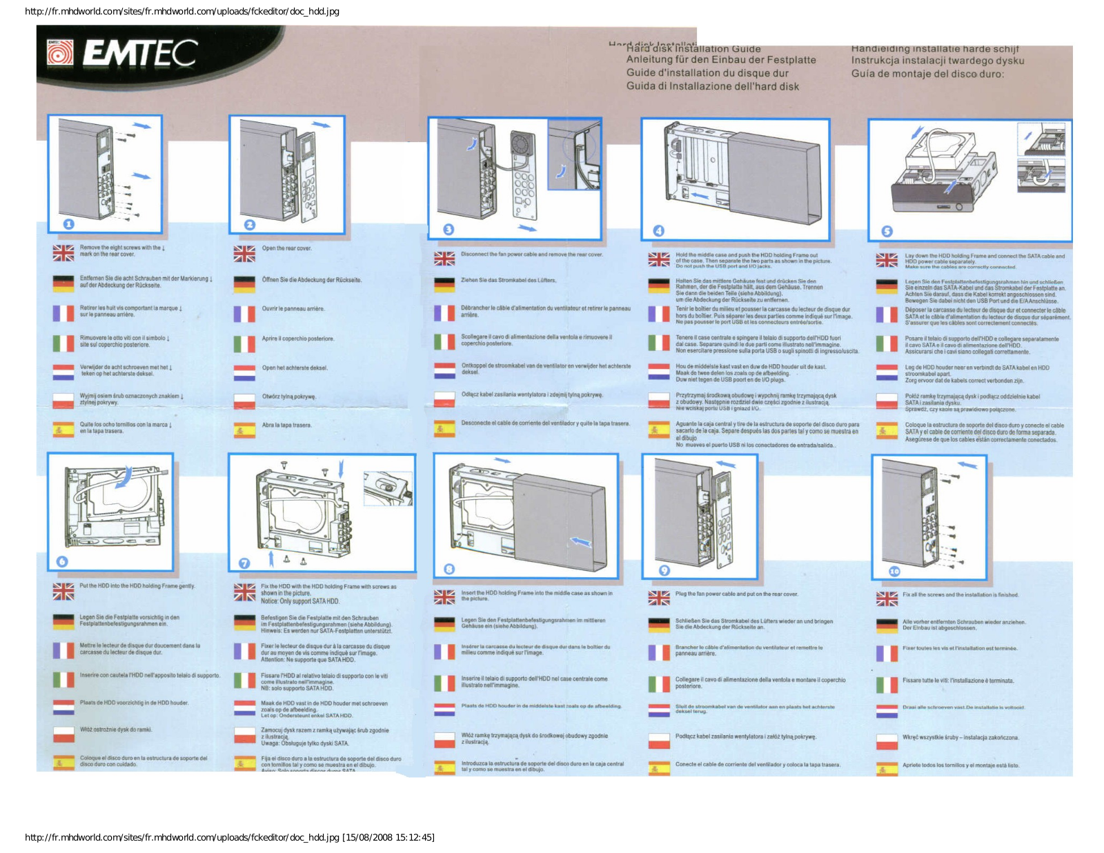 EMTEC MC R700 INSTALL DD User Manual