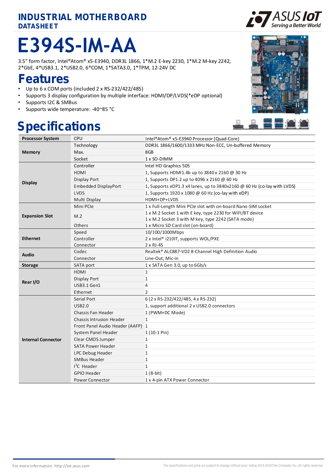 Asus E394S-IM-AA Datasheet