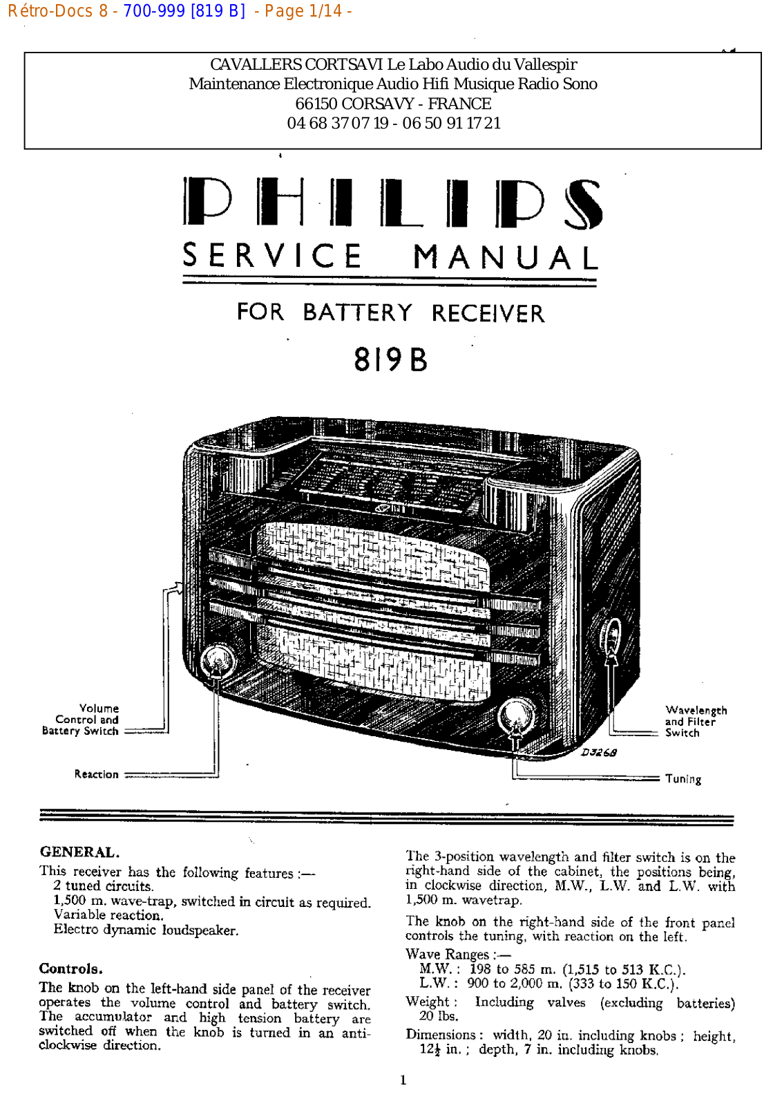 Philips 819 b Datasheet - ManualMachine.com