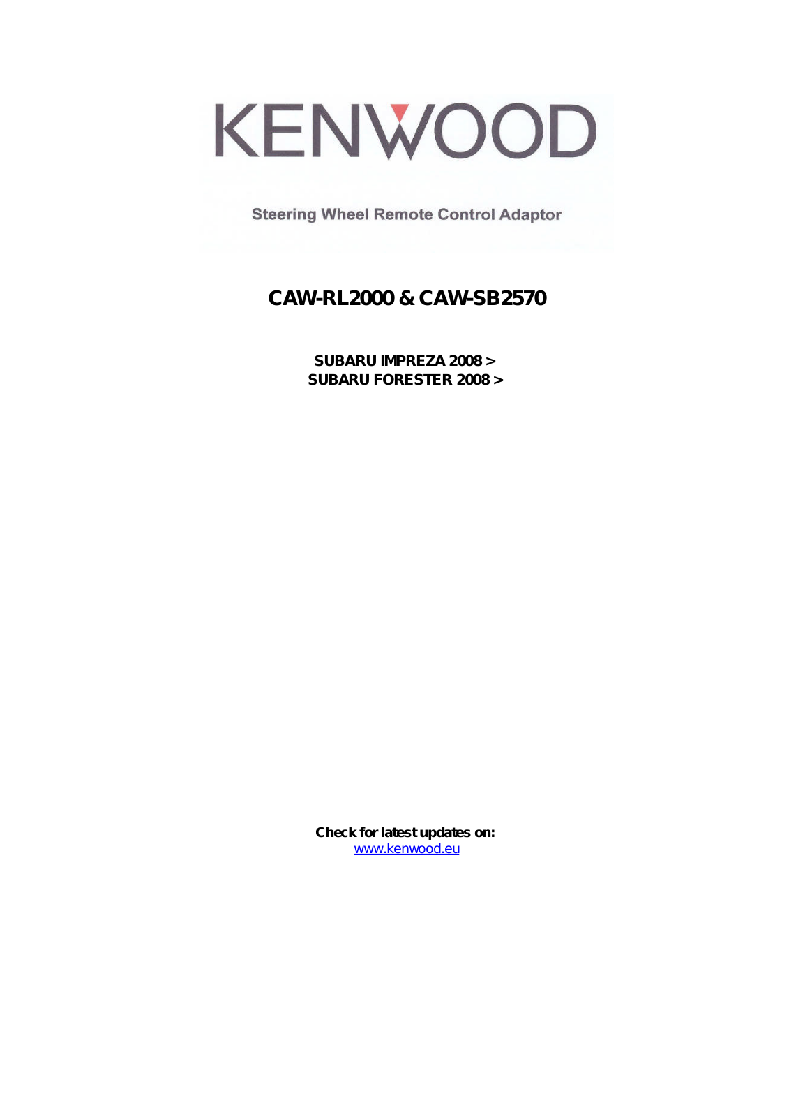 Kenwood CAW-SB2570 User Manual