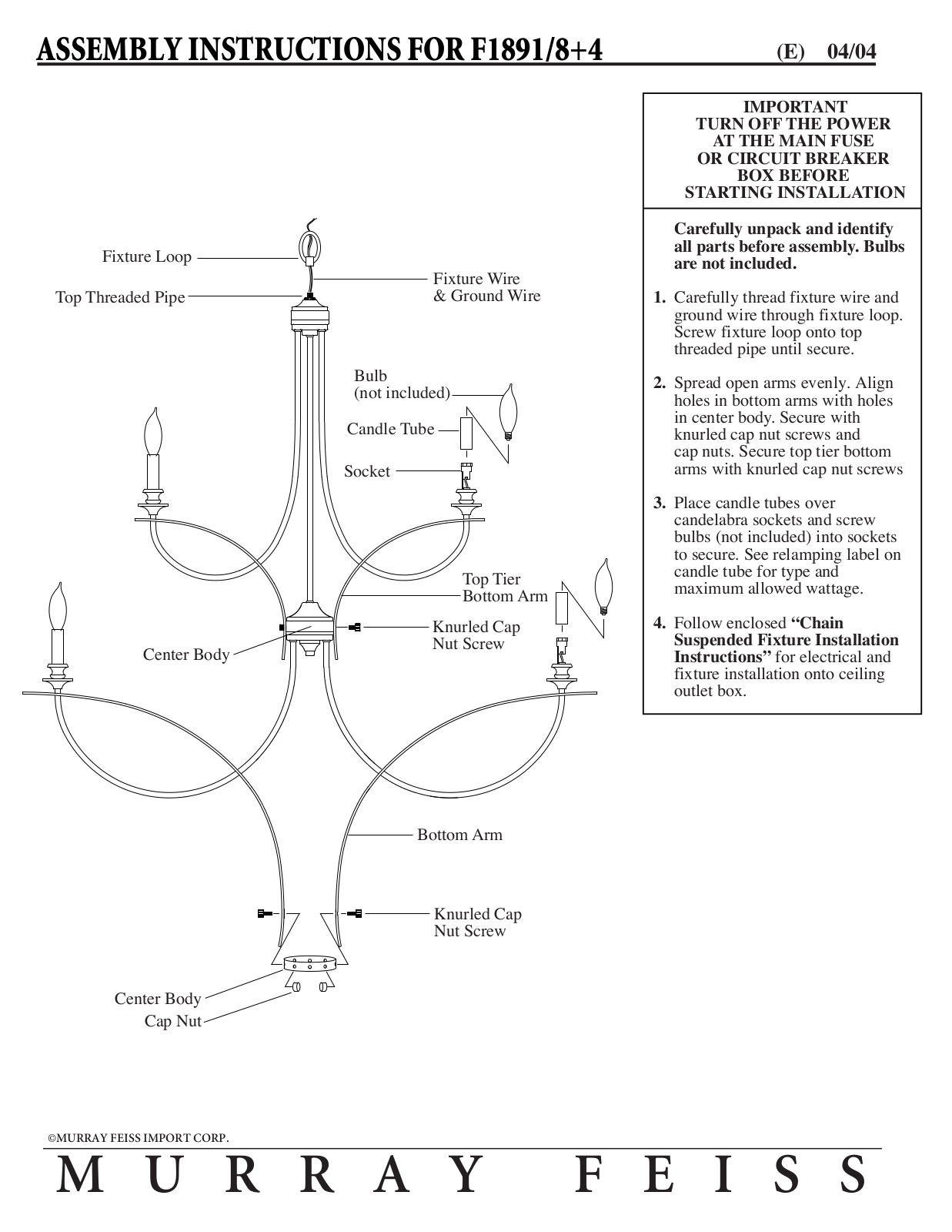 Feiss F1891-8-4 User Manual