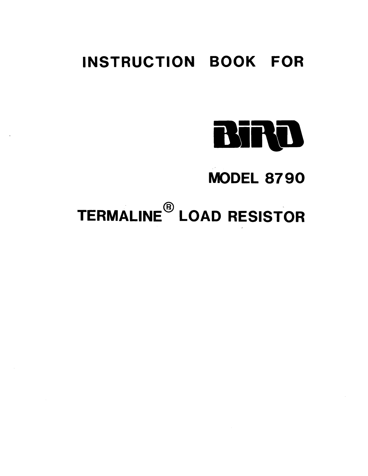 Bird 8790 User Manual