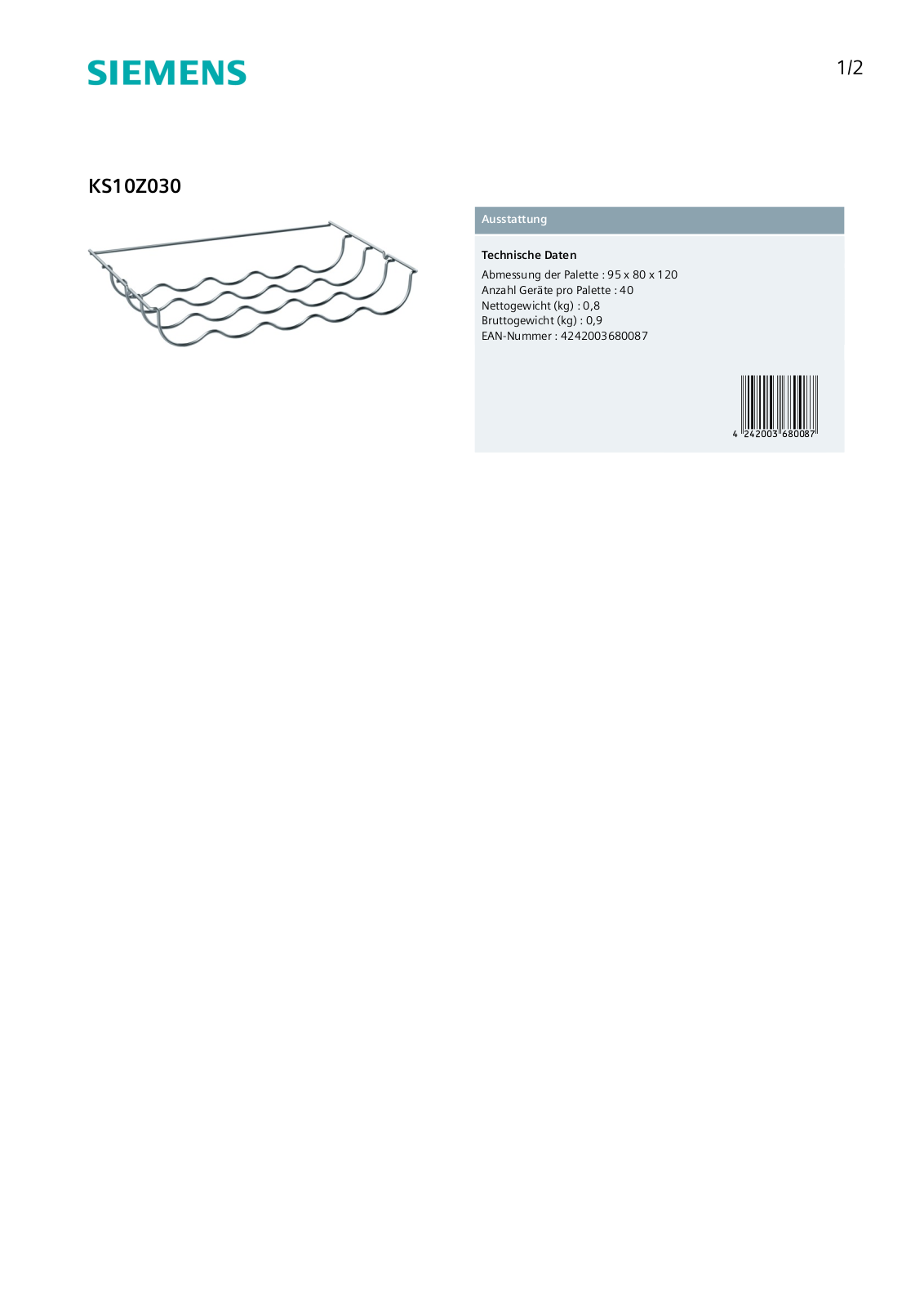 Siemens KS10Z030 User Manual