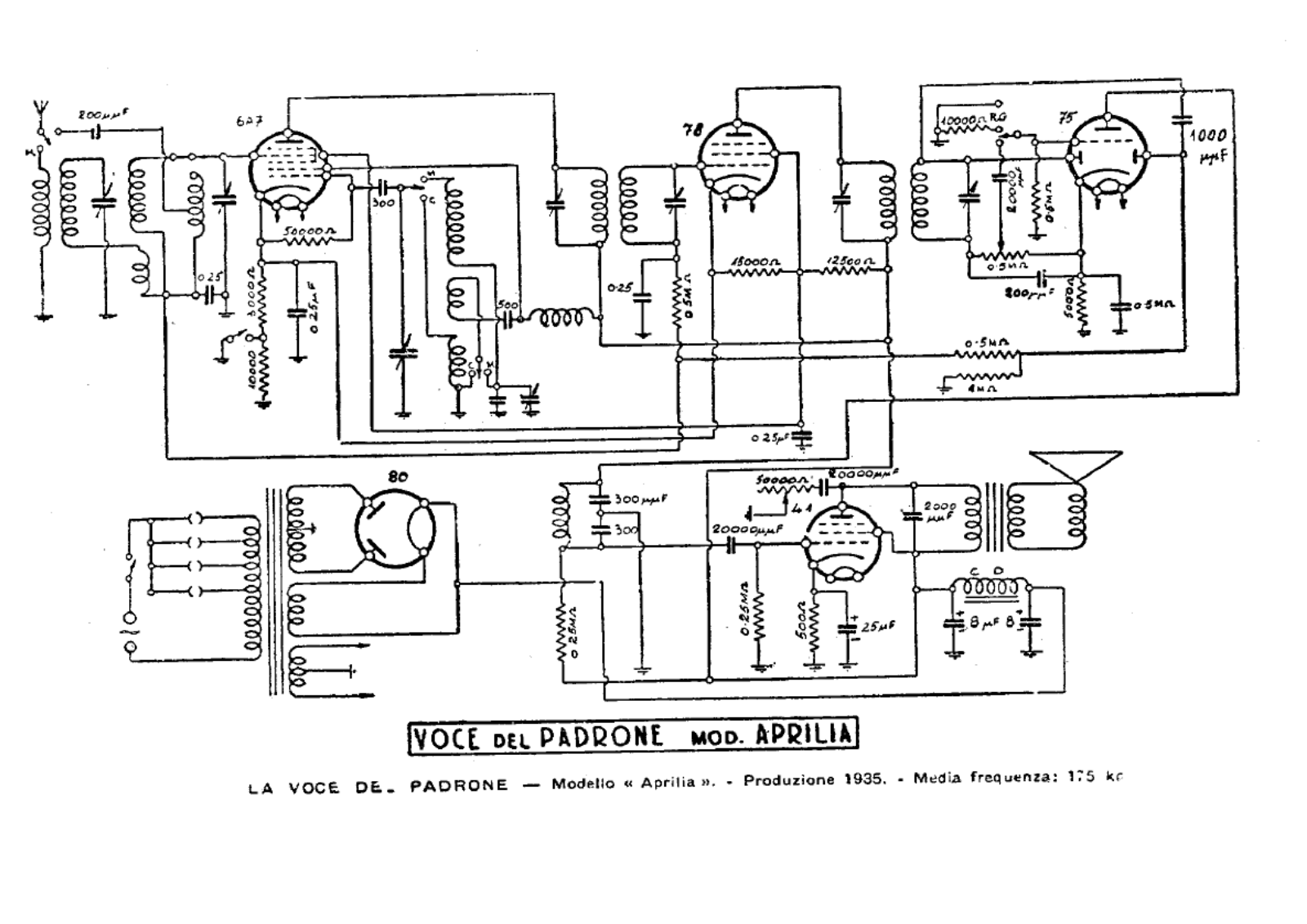 Voce Del Padrone Marconi aprilia schematic