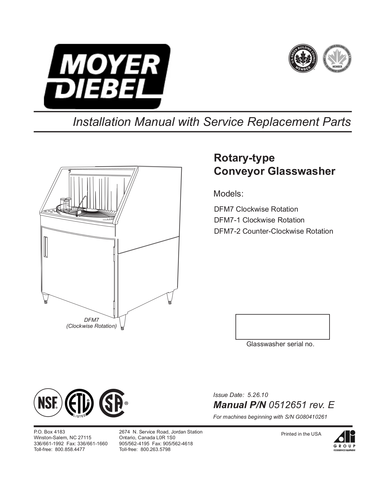 Moyer Diebel DFM7 Installation  Manual