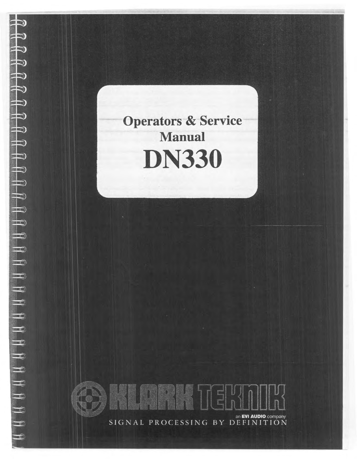 Klark Teknik dn330 User Manual