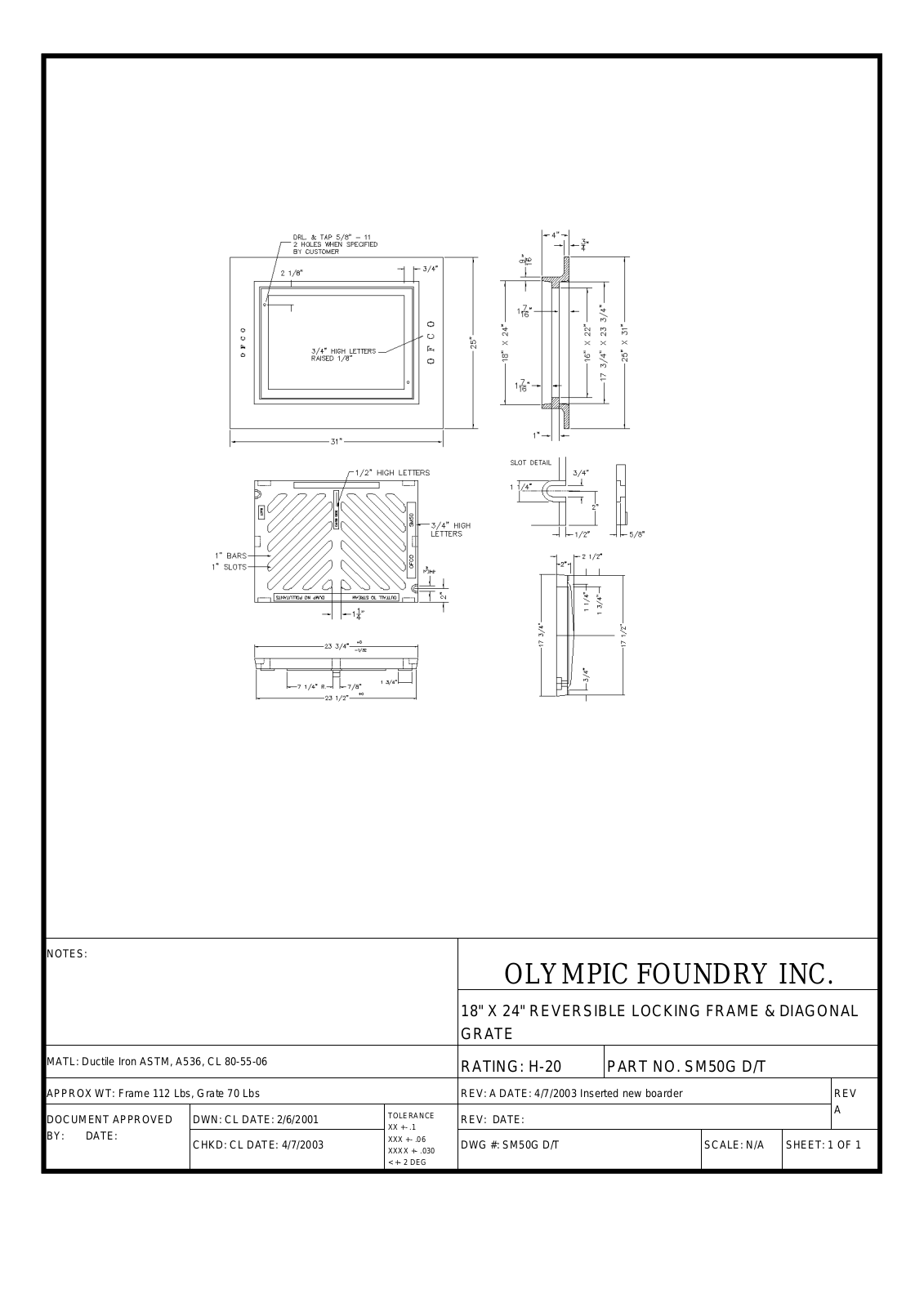 Olympic Foundry SM50G D Shematics