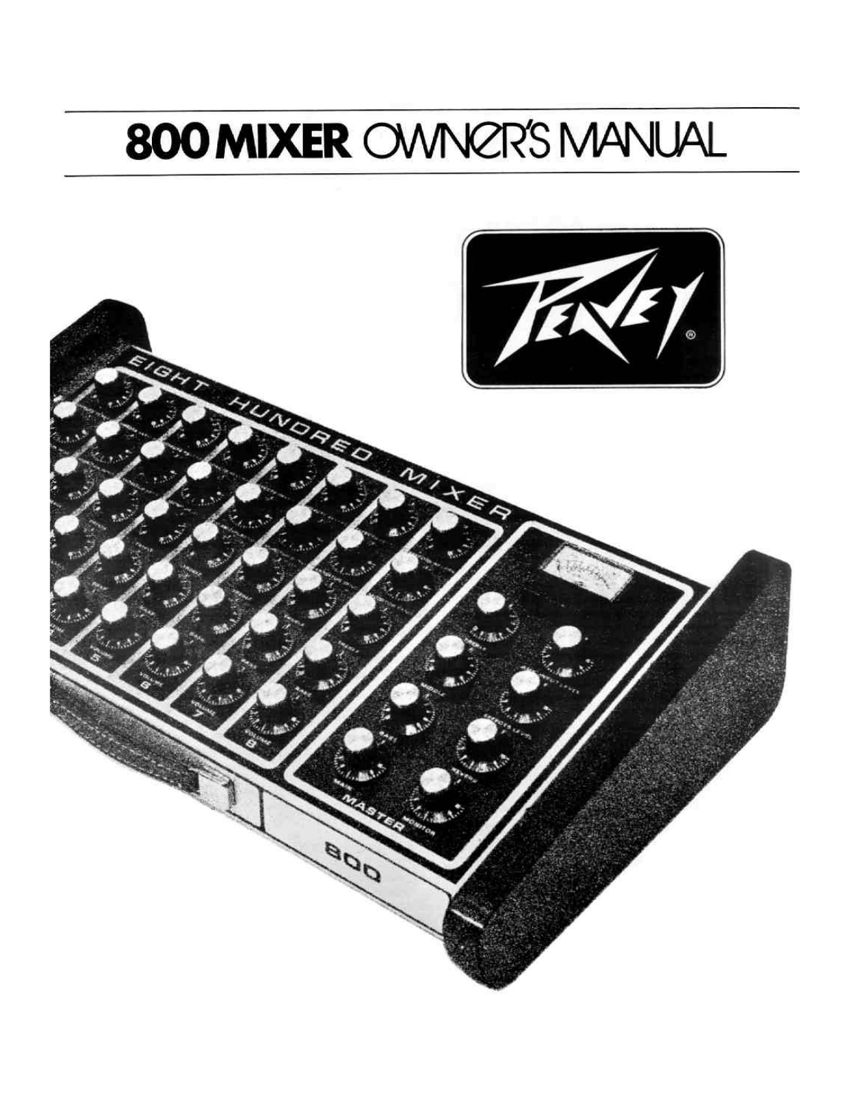 Peavey 800 MIXER owners Manual