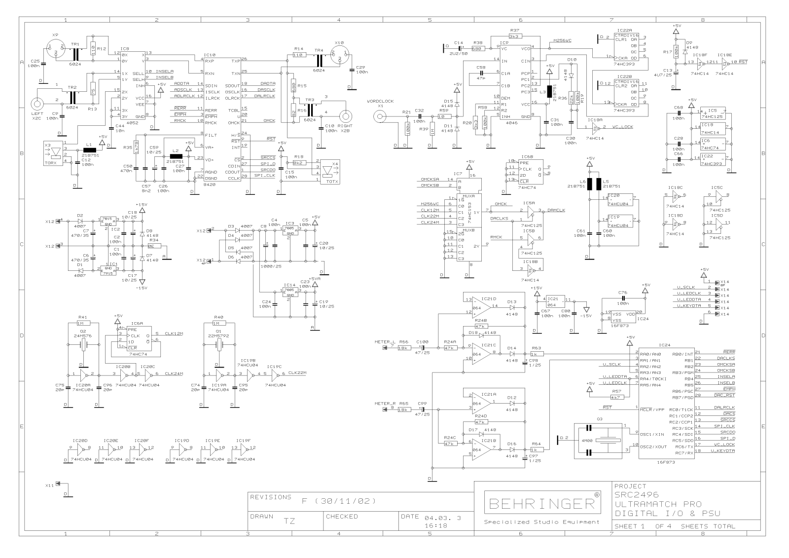 Behringer src2496-ultramatch-pro User Manual