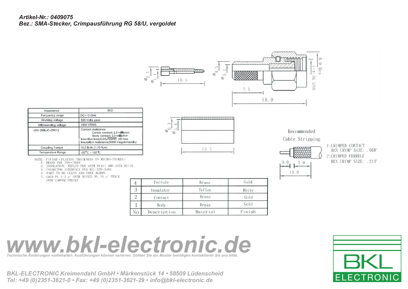 BKL BKL 0409075 Datasheet - ManualMachine.com