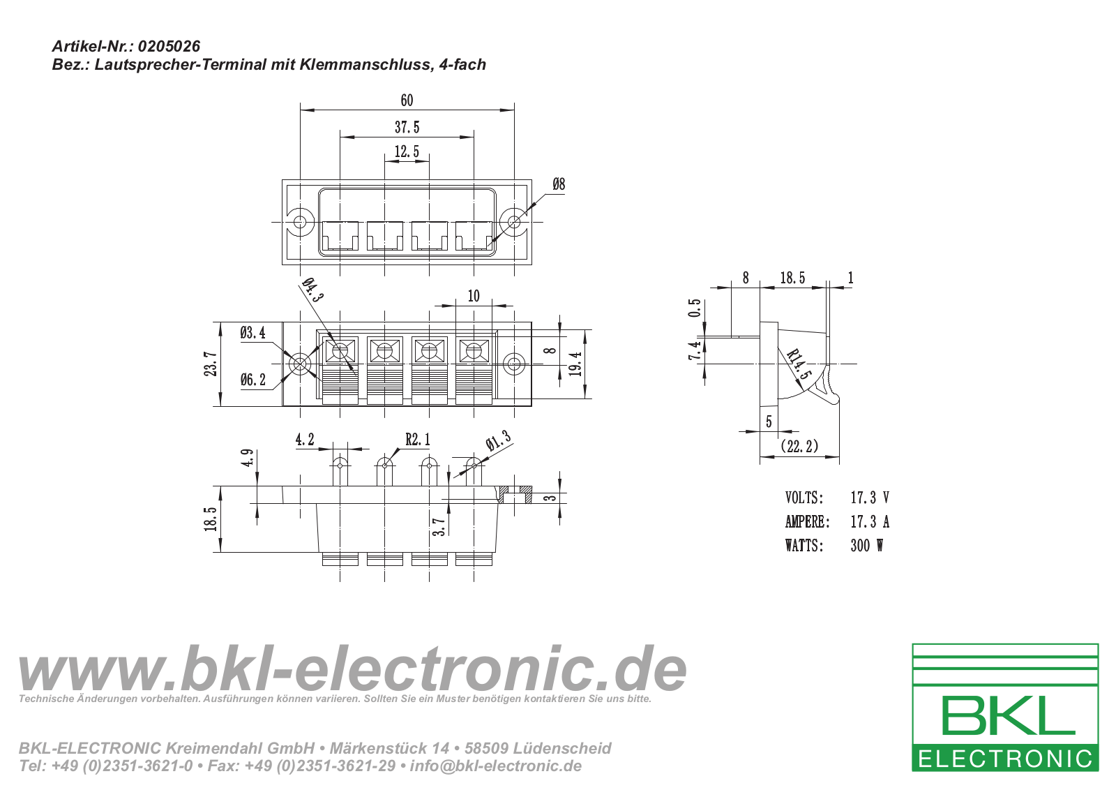 BKL BKL 0205026 Datasheet - ManualMachine.com