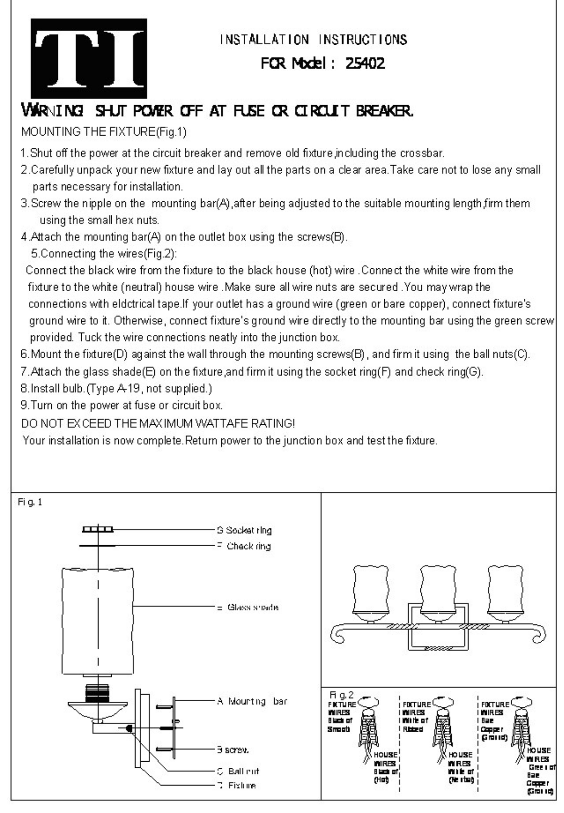 Triarch 25402 User Manual