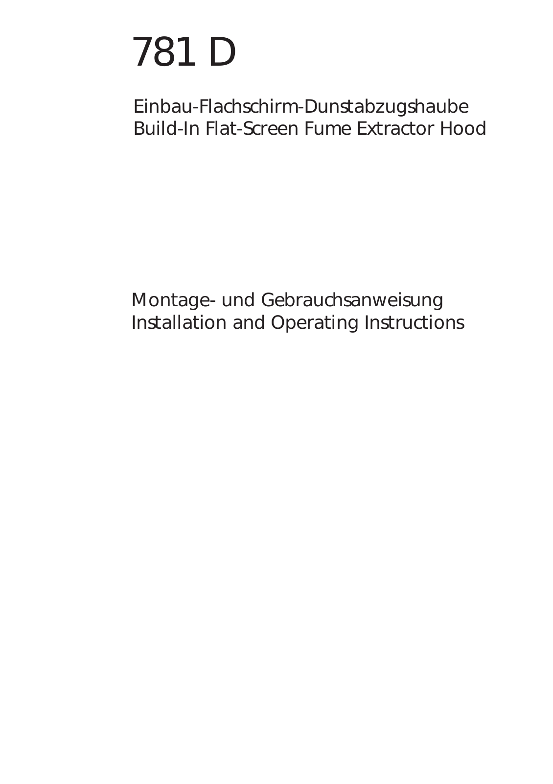 AEG 781D-B3D User Manual