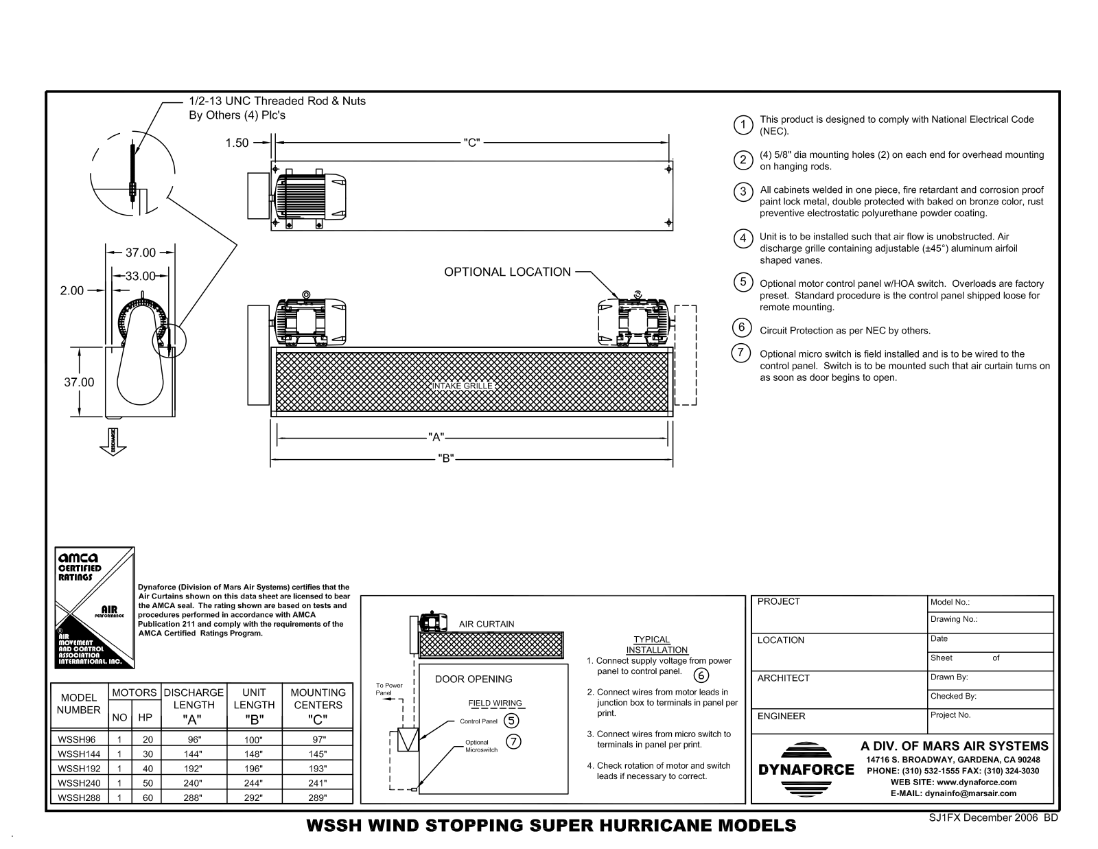 Mars Air WSSH144 User Manual