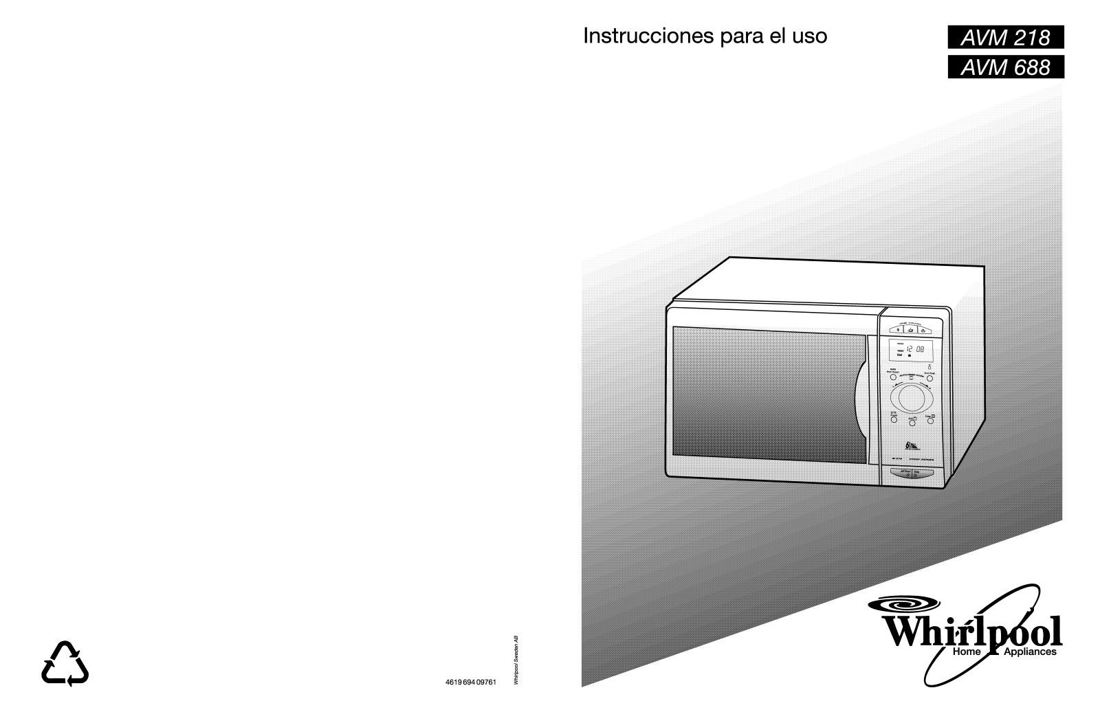 Whirlpool AVM 218 WP WH(3182) INSTRUCTION FOR USE