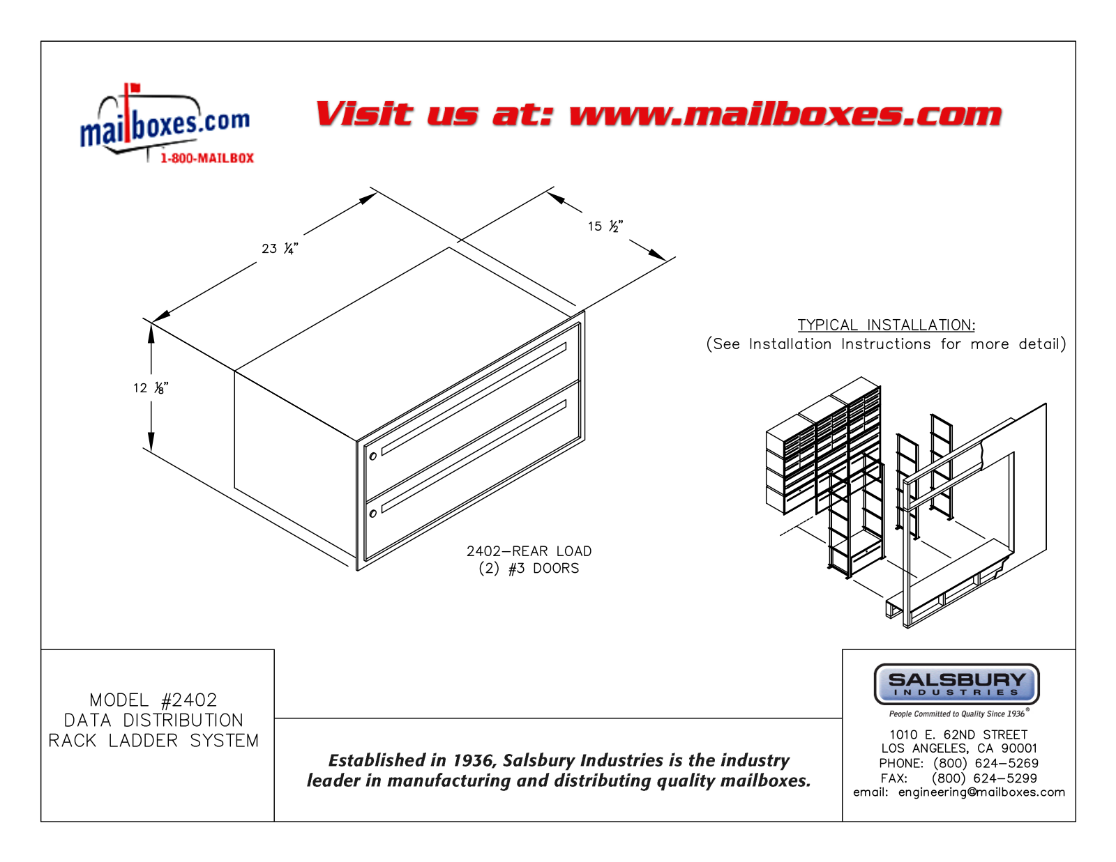 Salsbury Industries 2402 User Manual