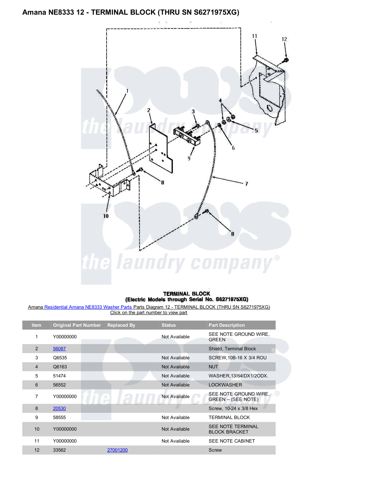 Amana NE8333 Parts Diagram