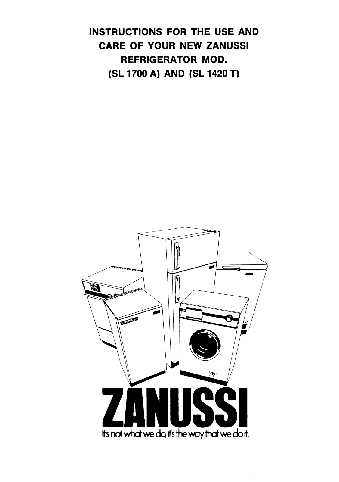 Zanussi SL 1420 T, SL 1700 A User Manual