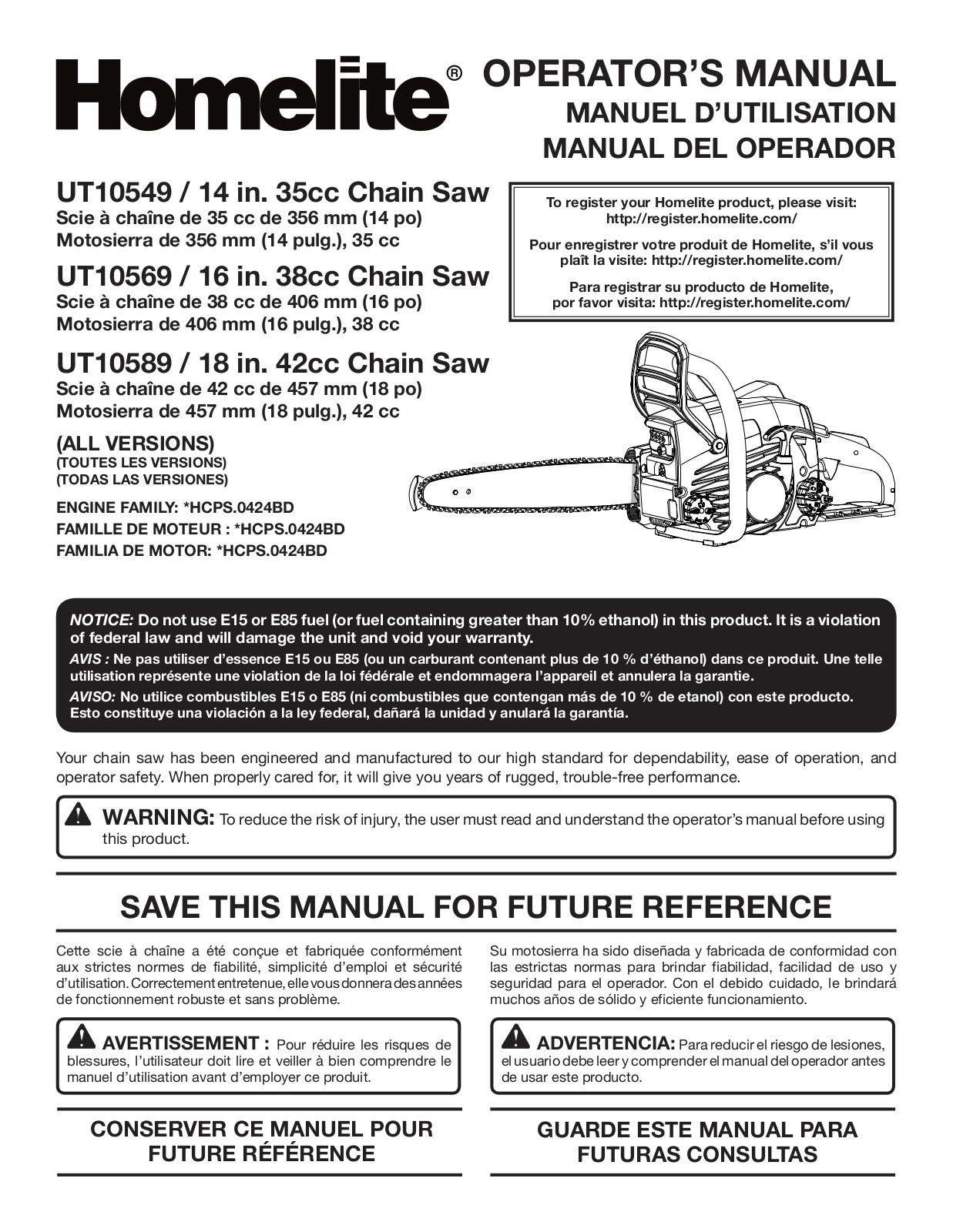 Homelite UT10640 Owner's Manual