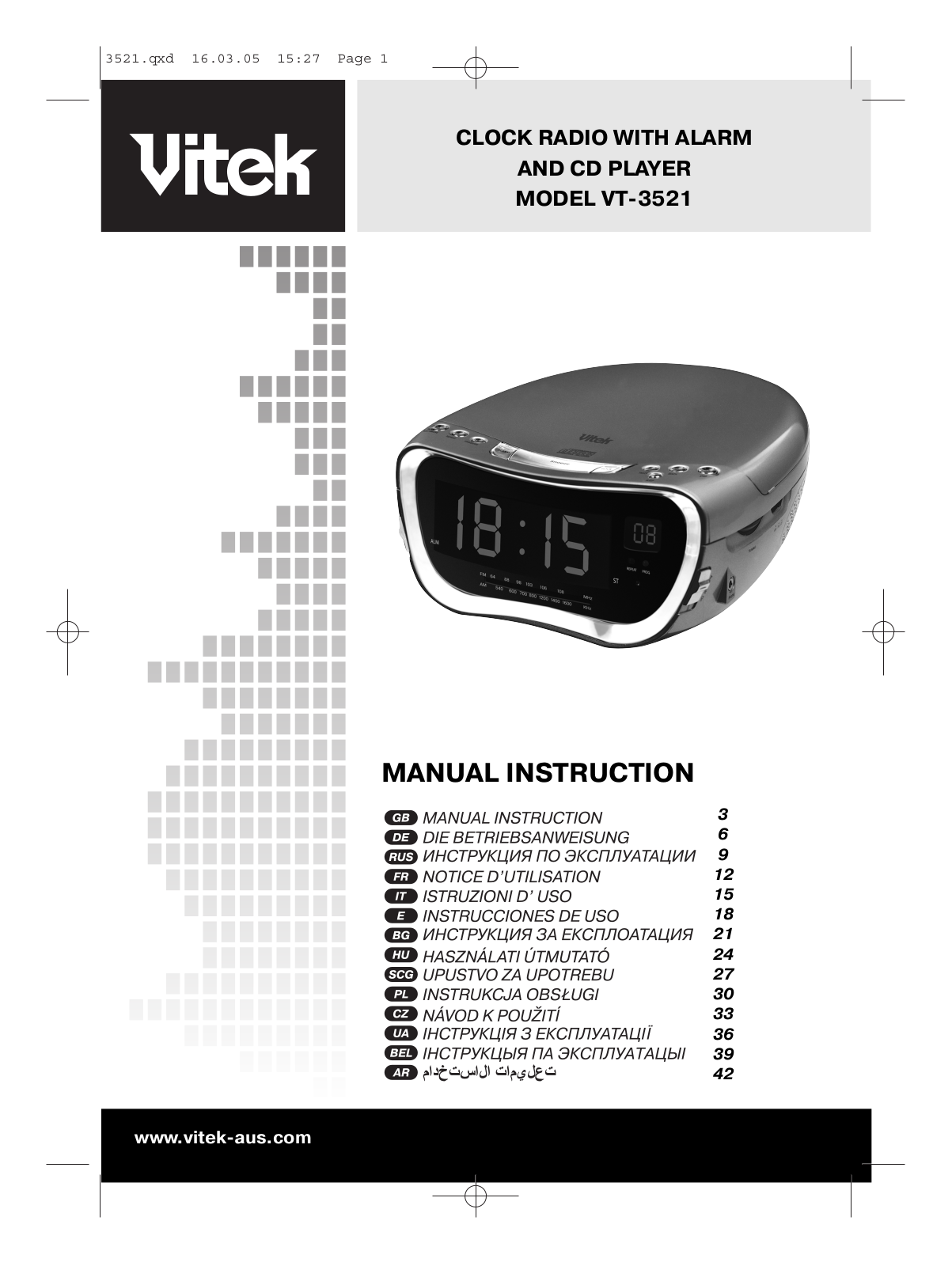 Vitek VT-3521 User Manual