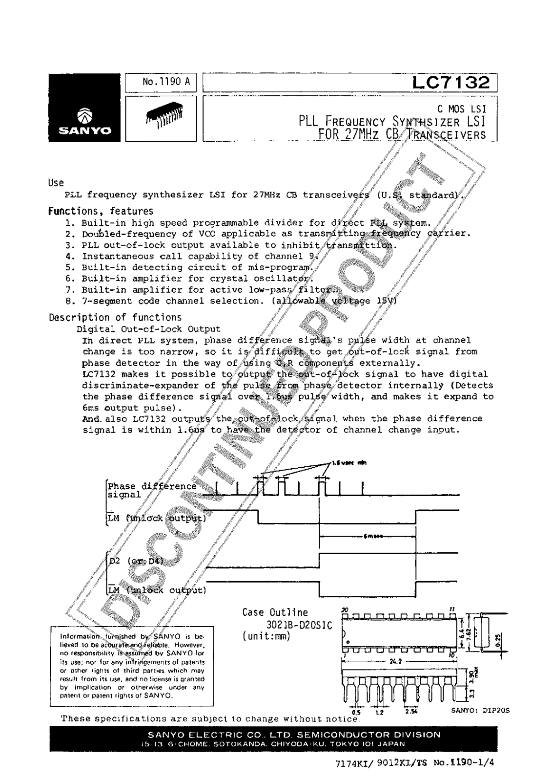 SANYO LC7132 Datasheet