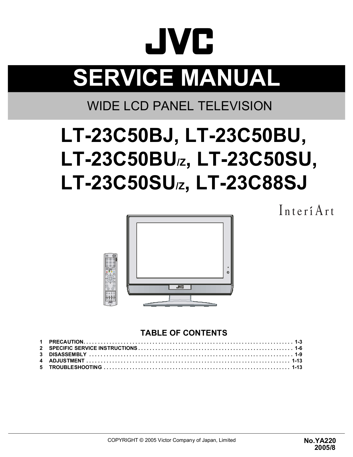 JVC LT-23C50BJ Service Manual