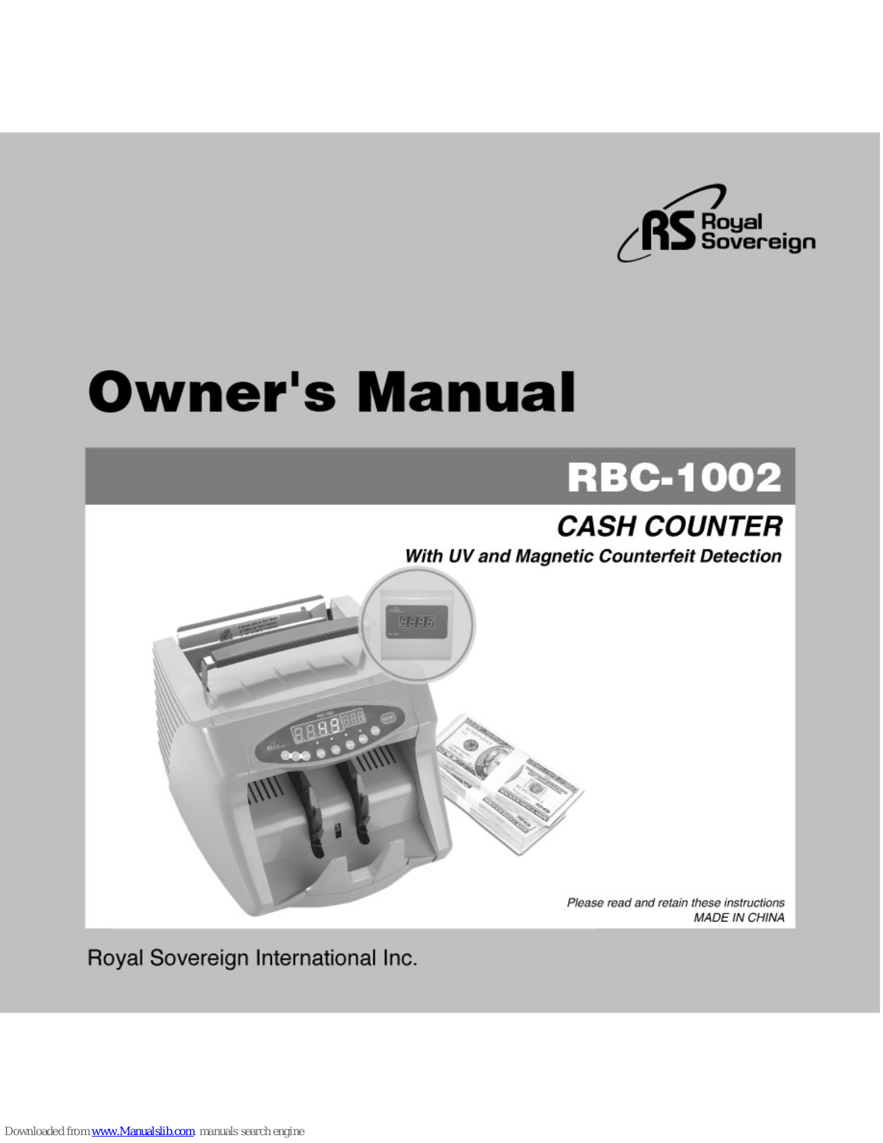 Royal Sovereign RBC-1002 Owner's Manual