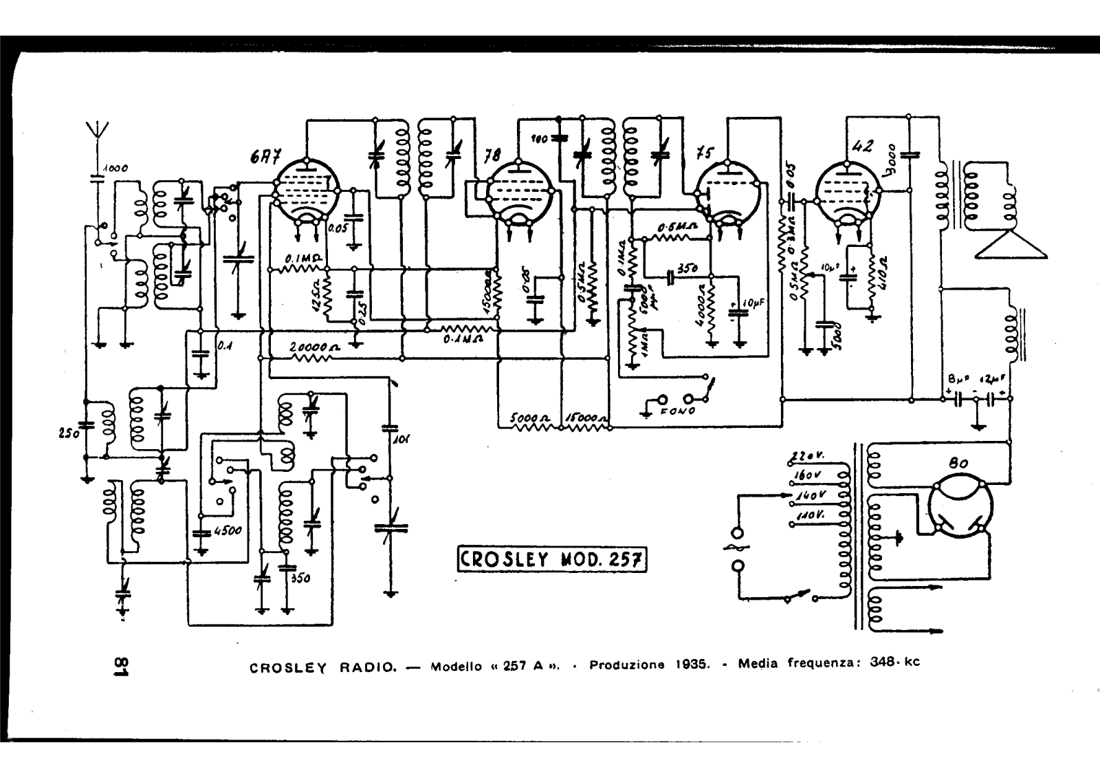 Siare Crosley 257a schematic