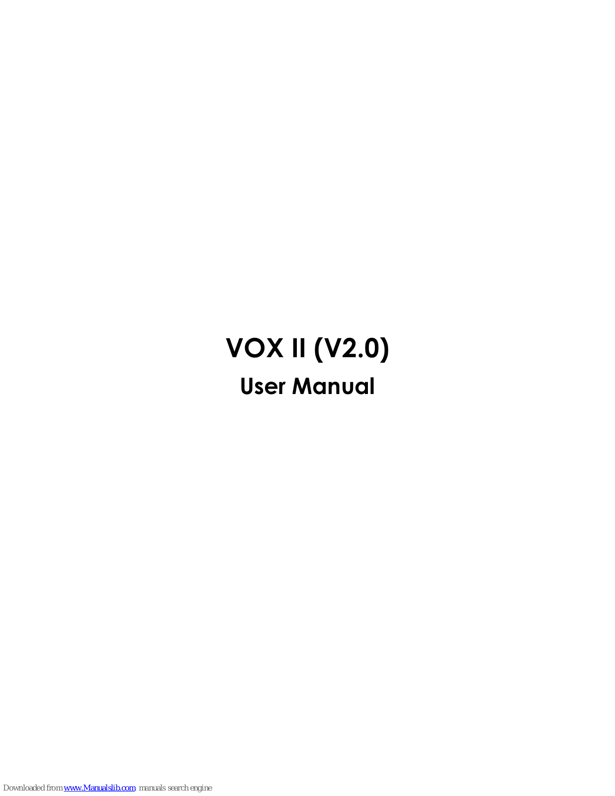 MSI VOX II, VOX II - TV Tuner - USB User Manual