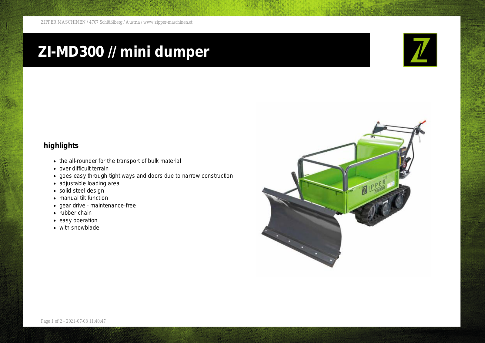 Zipper MD300 User guide - ManualMachine.com